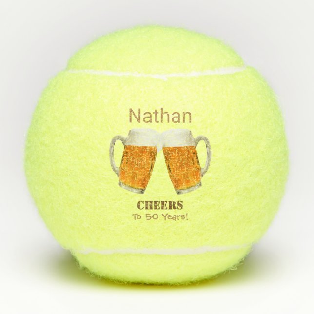 Birthday Beer Cheers Tennis Balls (Front)