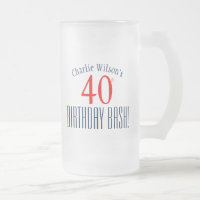 Birthday Beer Mug - 40th Birthday Bash!