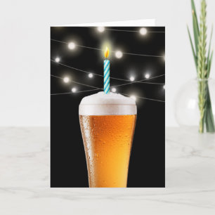 Birthday Beer with Candle Card