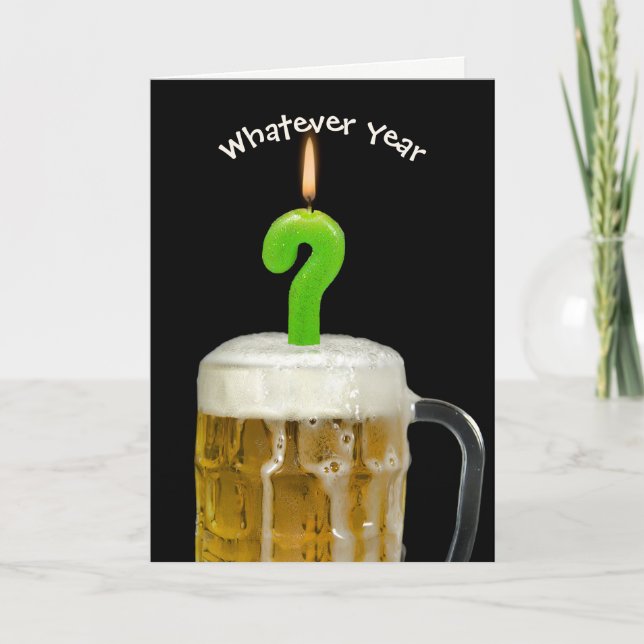 Birthday beer with candle card (Front)