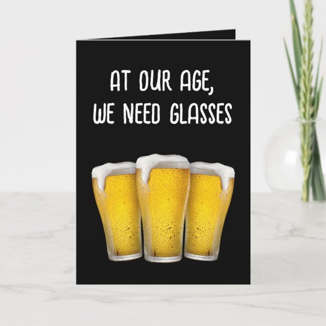 Birthday Beers On Black Card (Front)