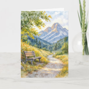 Birthday Bench By a Dirt Mountain Path Card