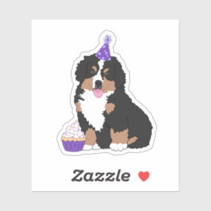 Birthday Bernese Mountain Dog Puppy Sticker