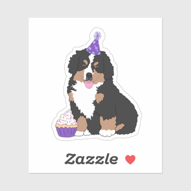 Birthday Bernese Mountain Dog Puppy Sticker (Sheet)