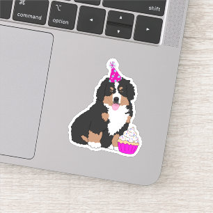 Birthday Bernese Mountain Dog Puppy Sticker