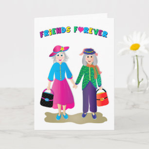 Birthday Best BFF Older & Grey Holding Hands Card