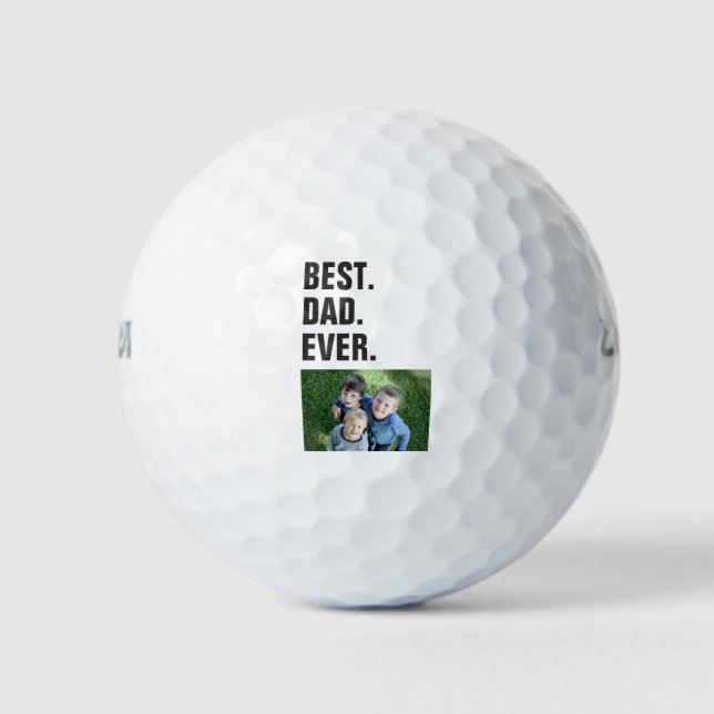 Birthday Best Dad Ever Kids Photo Golf Balls (Front)