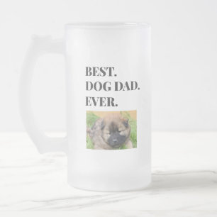 Birthday Best Dog Dad Ever Photo Frosted Glass Beer Mug