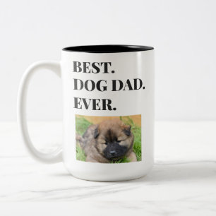 Birthday Best Dog Dad Ever Photo Two-Tone Coffee Mug