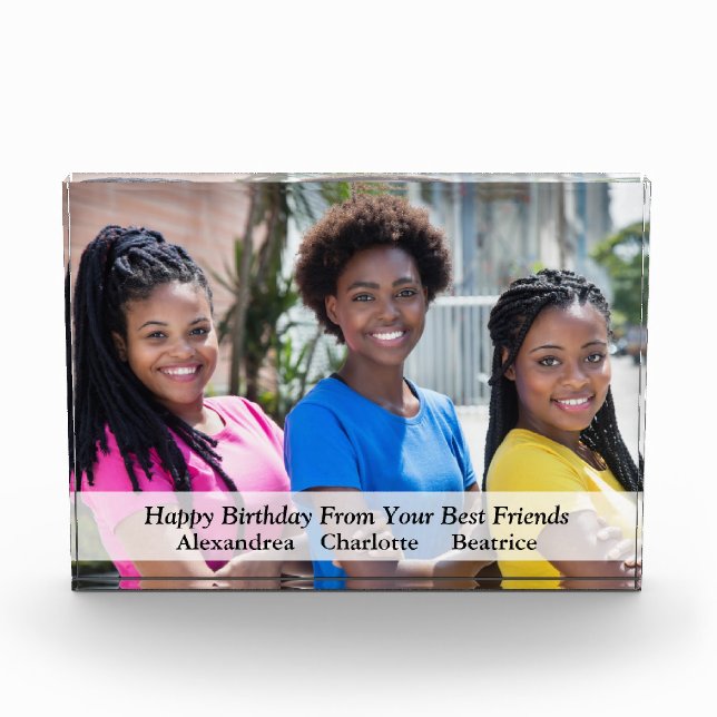 Birthday Best Friends Sisters Family Custom Photo Block (Front)