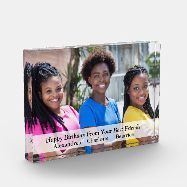 Birthday Best Friends Sisters Family Custom Photo Block (Left)