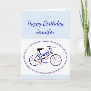  Birthday Bike Cycling Sport Custom Name Card
