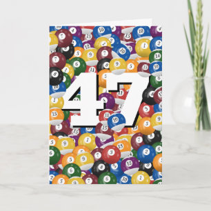 Birthday Billiard Balls For 47th Birthday Card