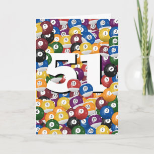 Birthday Billiard Balls For 51st Birthday Card