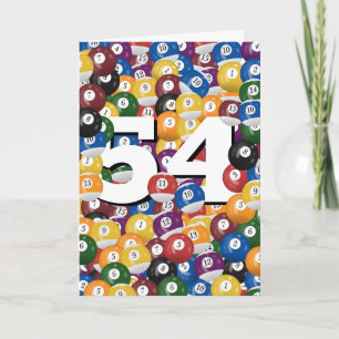 Birthday Billiard Balls For 54th Birthday Card