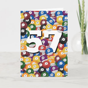 Birthday Billiard Balls For 57th Birthday Card