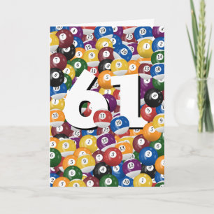 Birthday Billiard Balls For 61st Birthday Card