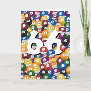 Birthday Billiard Balls For 66th Birthday Card