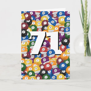 Birthday Billiard Balls For 71st Birthday Card
