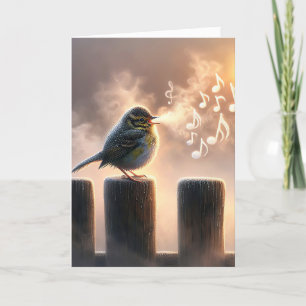 Birthday Bird Singing In Morning Mist Card