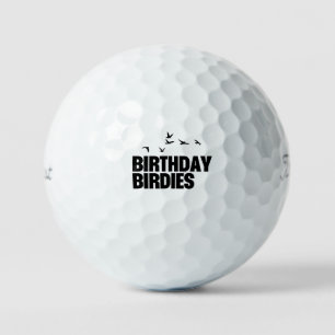 Birthday Birdies Playful Bird Silhouettes Gift Golf Balls
