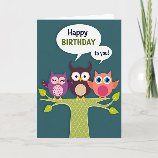 Birthday Birds Art Card (Front)