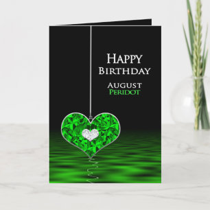 Birthday - Birthstone - August - Peridot Card