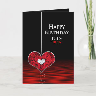 Birthday - Birthstone - JULY - Ruby Card