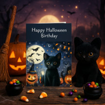 Birthday Black Cat Halloween 
