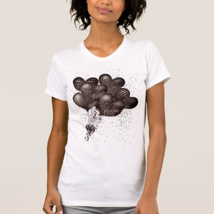 Birthday Black Glitter Balloons Sparkle Party T-Shirt