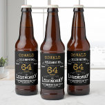 Birthday Black Gold Beer Bottle Label<br><div class="desc">A personalised elegant birthday beer bottle label that is easy to customise for that special birthday party occasion.</div>