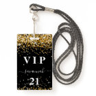 Birthday black gold glitter dust name vip