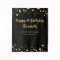 Birthday Black Gold Stars Personalised Your Colour