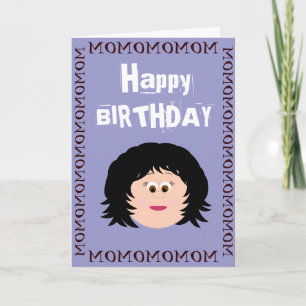 Birthday Black Hair Mum (Daugher) Card