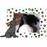 Birthday Black Labrador Cartoon Photo Frame Photo Sculpture Magnet<br><div class="desc">Unique and funny Labrador Retriever Cartoon created by Naomi Ochiai from Japan. A cute Black Labrador celebrate his/her birthday with a birthday hat and a whistle! Fun cartoon. Great fun gifts for dog lovers who own Black Labradors! For birthday use.</div>