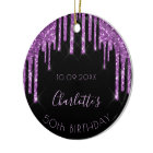 Birthday black purple glitter sparkle monogram