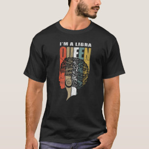 Birthday Black Queen Libra Zodiac African American T-Shirt