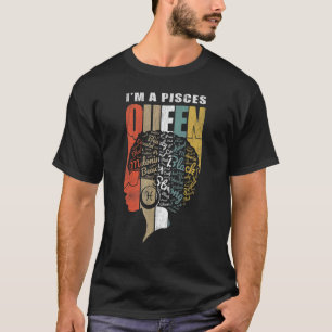 Birthday Black Queen Pisces Zodiac African America T-Shirt