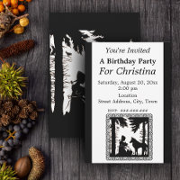 Birthday Black Silhouette Red Riding Hood Wolf