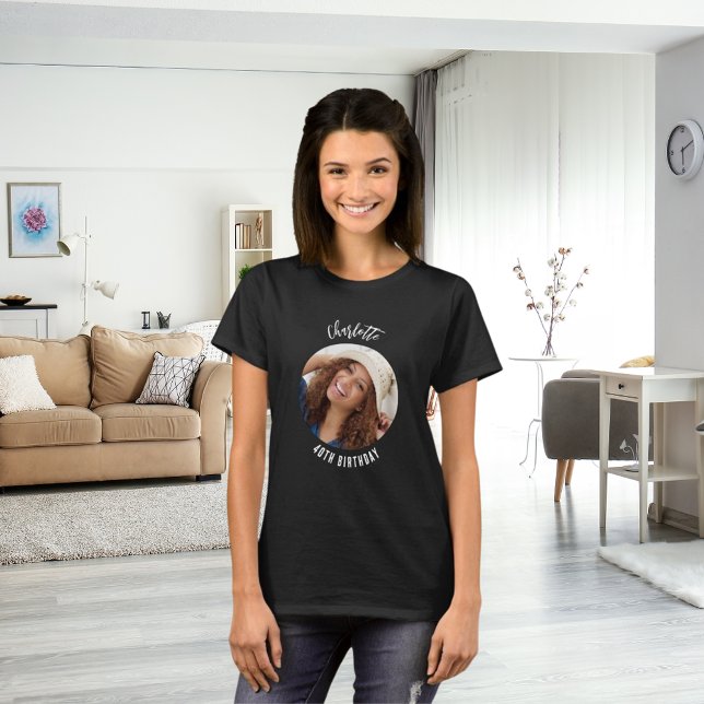 Birthday black white photo T-Shirt (Creator Uploaded)