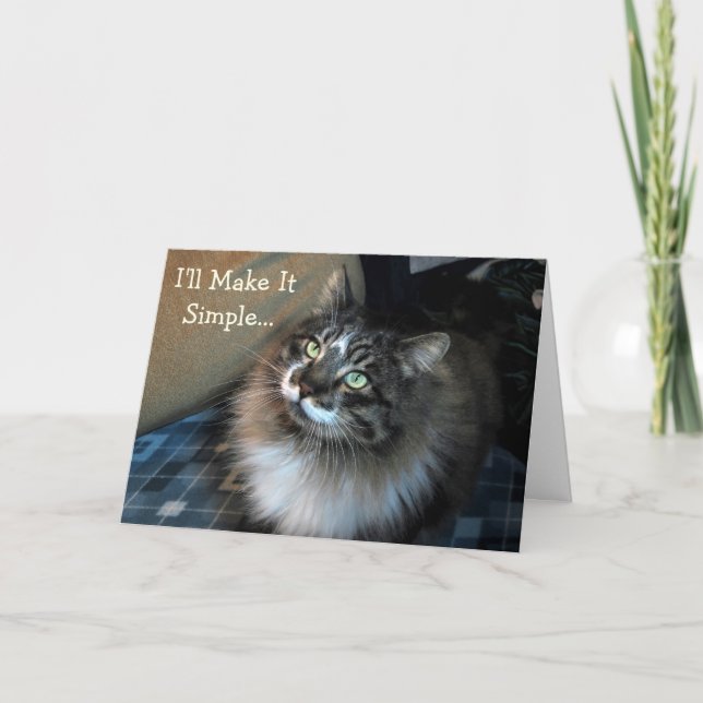 Birthday Blackmail Cat Birthday Card (Front)