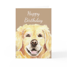 Birthday Blank Watercolor Golden Retriever Dog