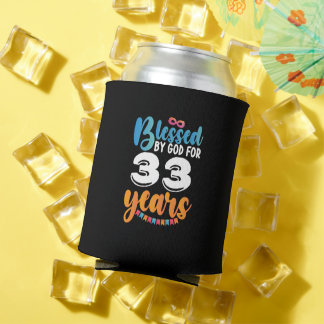 Birthday Blessed by God for 33 Years Can Cooler