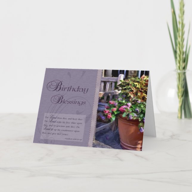 Birthday Blessings - Bible Verse Card (Front)