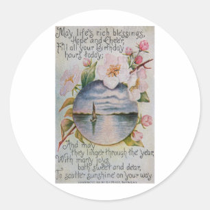 Birthday Blessings Classic Round Sticker