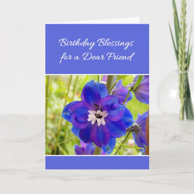 Birthday Blessings for a Dear Friend... Card (Front)