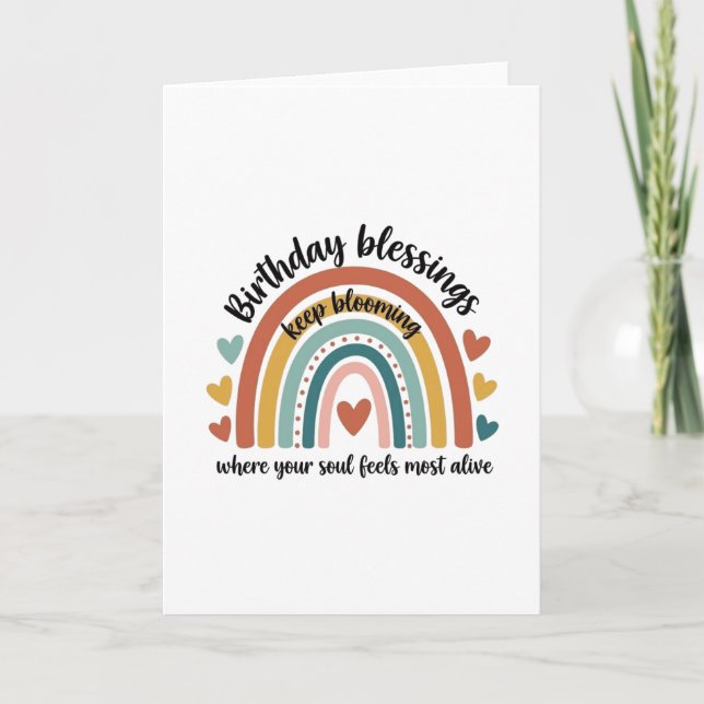 Birthday blessings - keep blooming design card (Front)