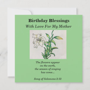 Birthday Blessings Mother Lily Flower Bible Verse