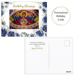 Birthday Blessings Orthodox Christian Icon Postcard