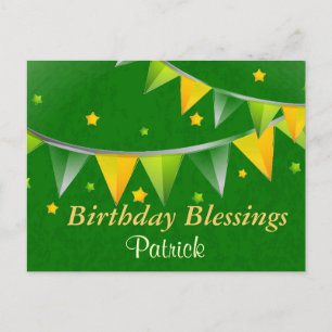 Birthday Blessings Personalised Irish Postcard